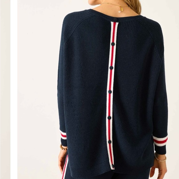 Classic Navy Sweater with Red and White Accents - Picture 8 of 8